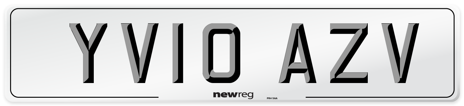 YV10 AZV Number Plate from New Reg